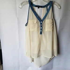 Foreign exchange women tank  color ivory size sm